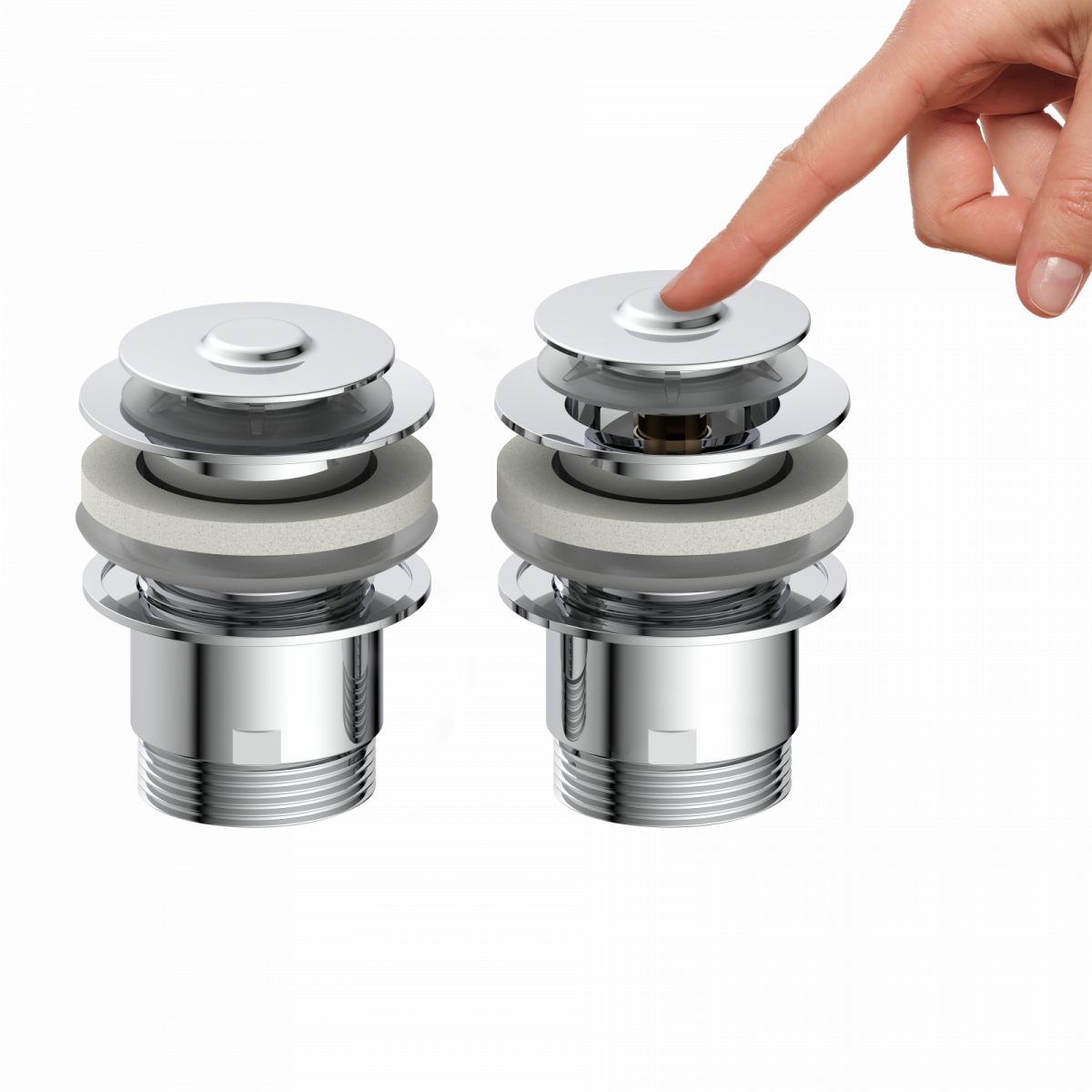 Ablaufventil mit Überlauf Chrom