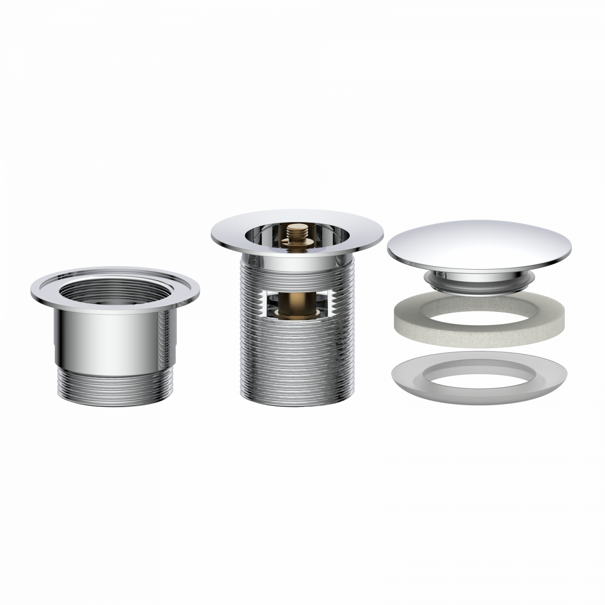 Ablaufventil DAV-1WK, Chrom,1 1/4" x 65 mm"