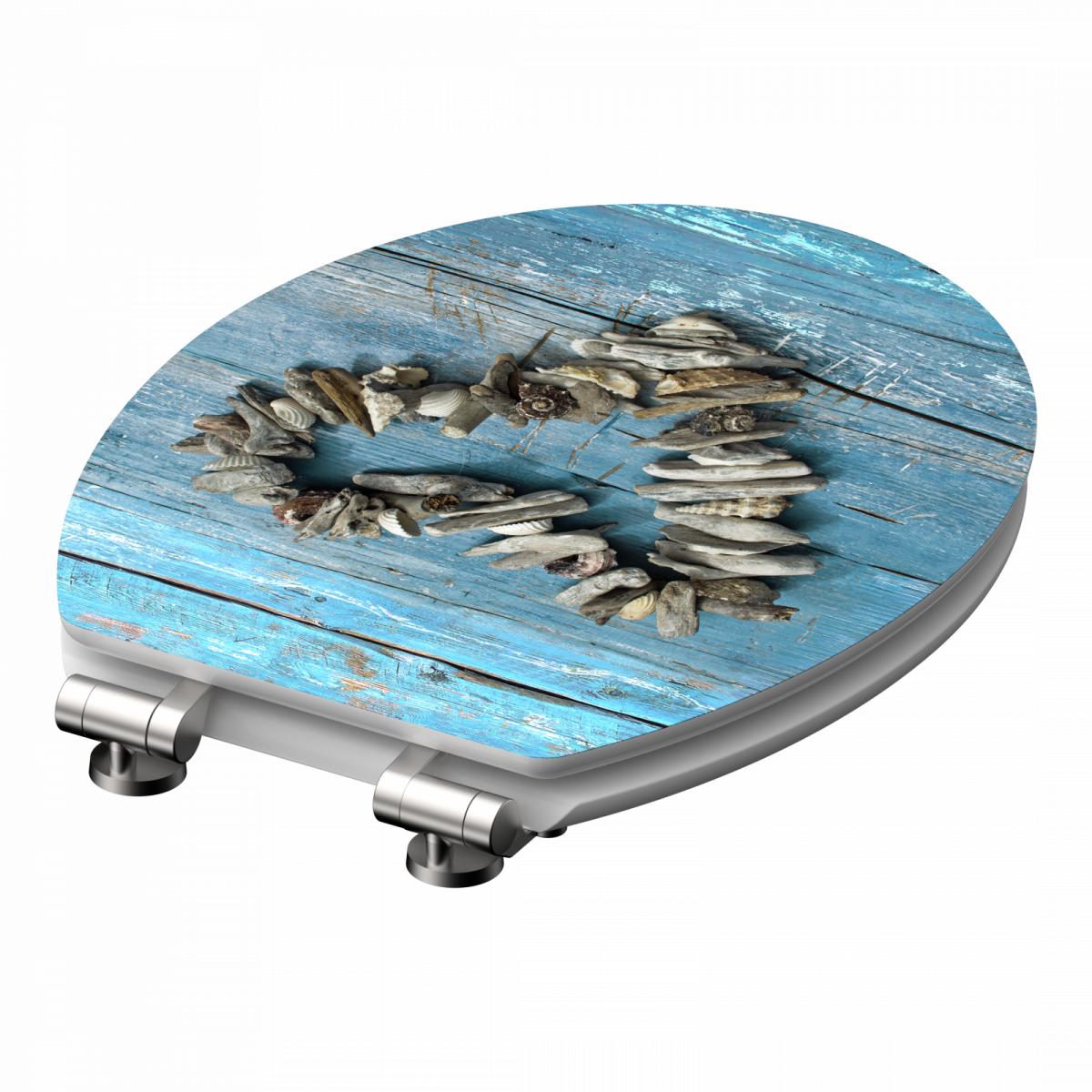 MDF High Gloss WC-Sitz mit Herz Motiv, SHELL HEART, mit Absenkautomatik