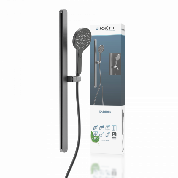 KARIBIK Stangenbrause-Set, Graphit matt