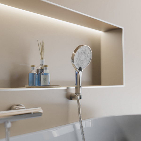 SAMOA RAIN Duschkopf, wassersparend, Chrom/weiß