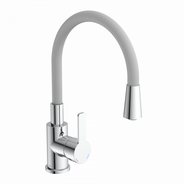 Spültischarmatur FLEXO, Chrom/Hellgrau