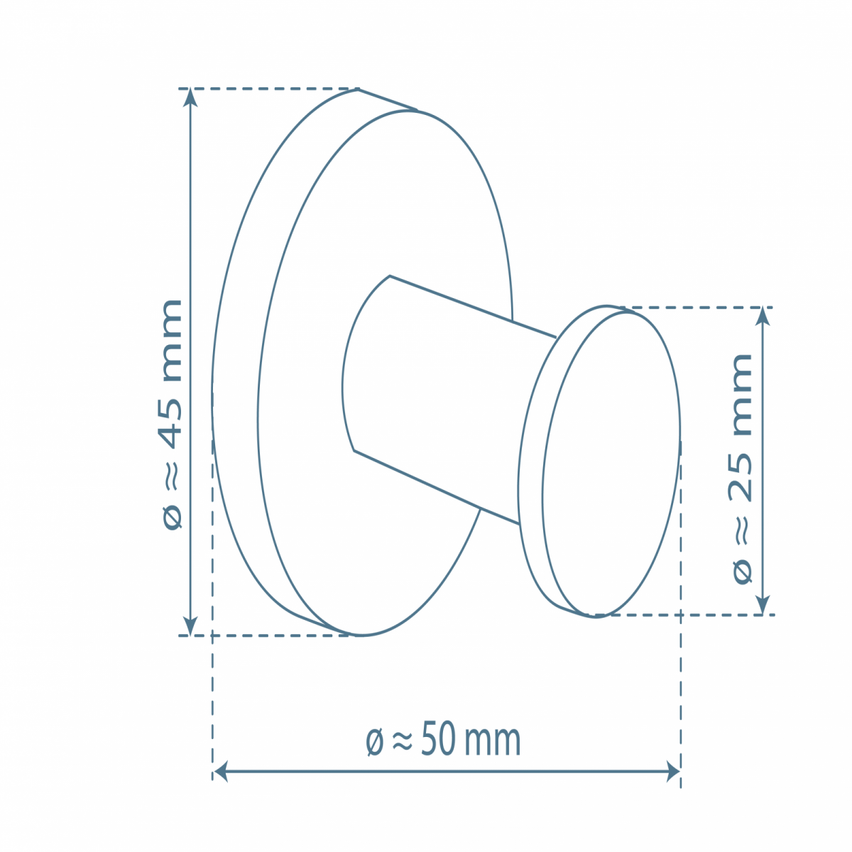 LONDON Handtuchhaken einfach, Chrom