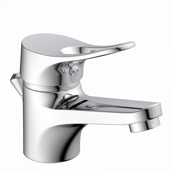 Waschtischarmatur VERONA, Badarmatur, Einhebelmischer mit Ablaufgarnitur, Chrom