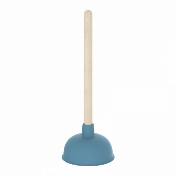 Saugglocke, Pömpel in Blau mit Holzgriff, Ø 140 mm