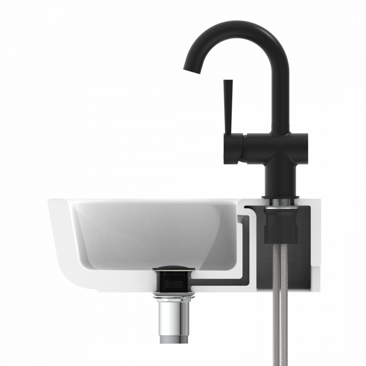 CORNWALL Waschtischarmatur, Schwarz matt