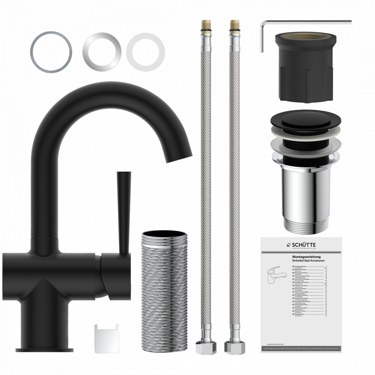 CORNWALL Waschtischarmatur, Schwarz matt