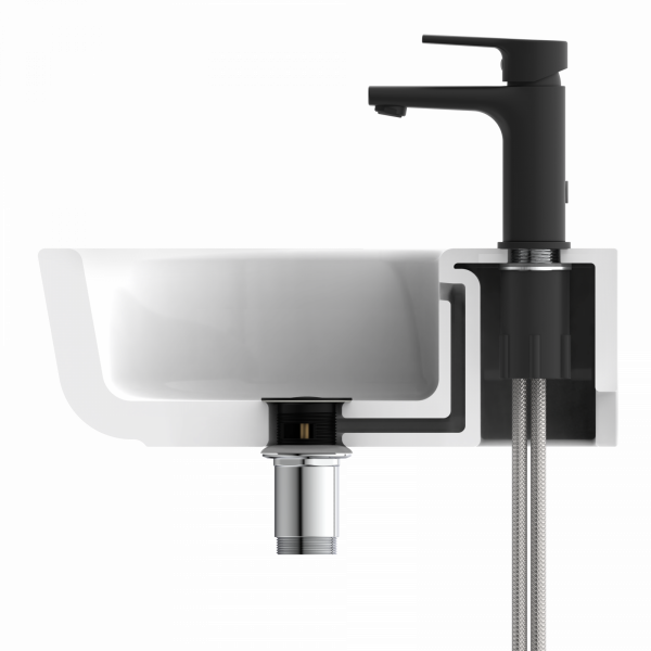 WT 13 in Schwarz, Waschtischarmatur mit klassischem Design