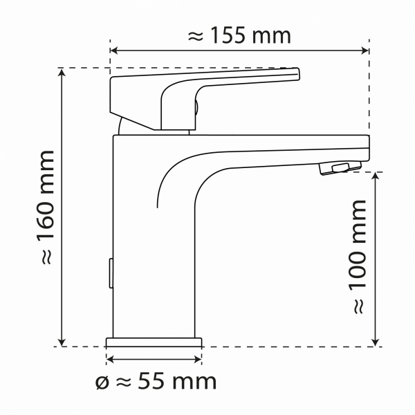 WT 13 in Schwarz, Waschtischarmatur mit klassischem Design