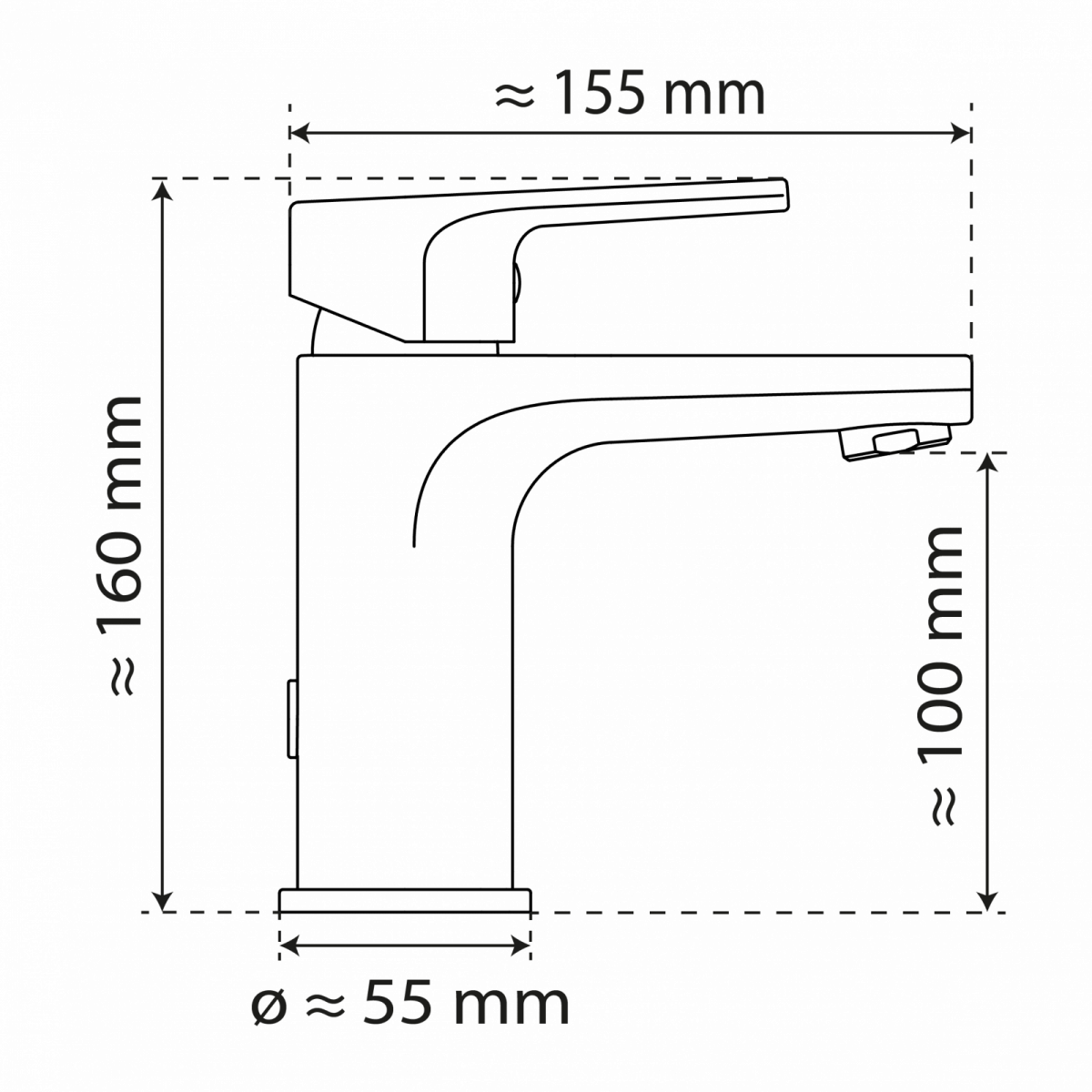 WT 13 in Schwarz, Waschtischarmatur mit klassischem Design