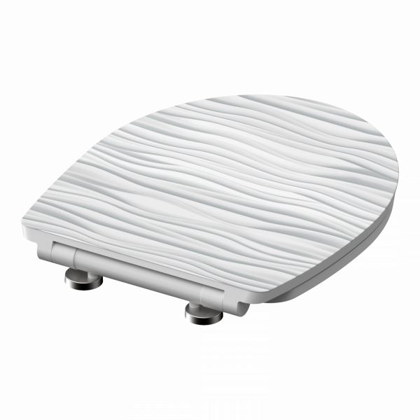 Duroplast High Gloss WC-Sitz WHITE WAVE, mit Absenkautomatik und Schnellverschluss