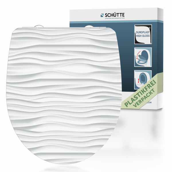 Duroplast High Gloss WC-Sitz WHITE WAVE, mit Absenkautomatik und Schnellverschluss