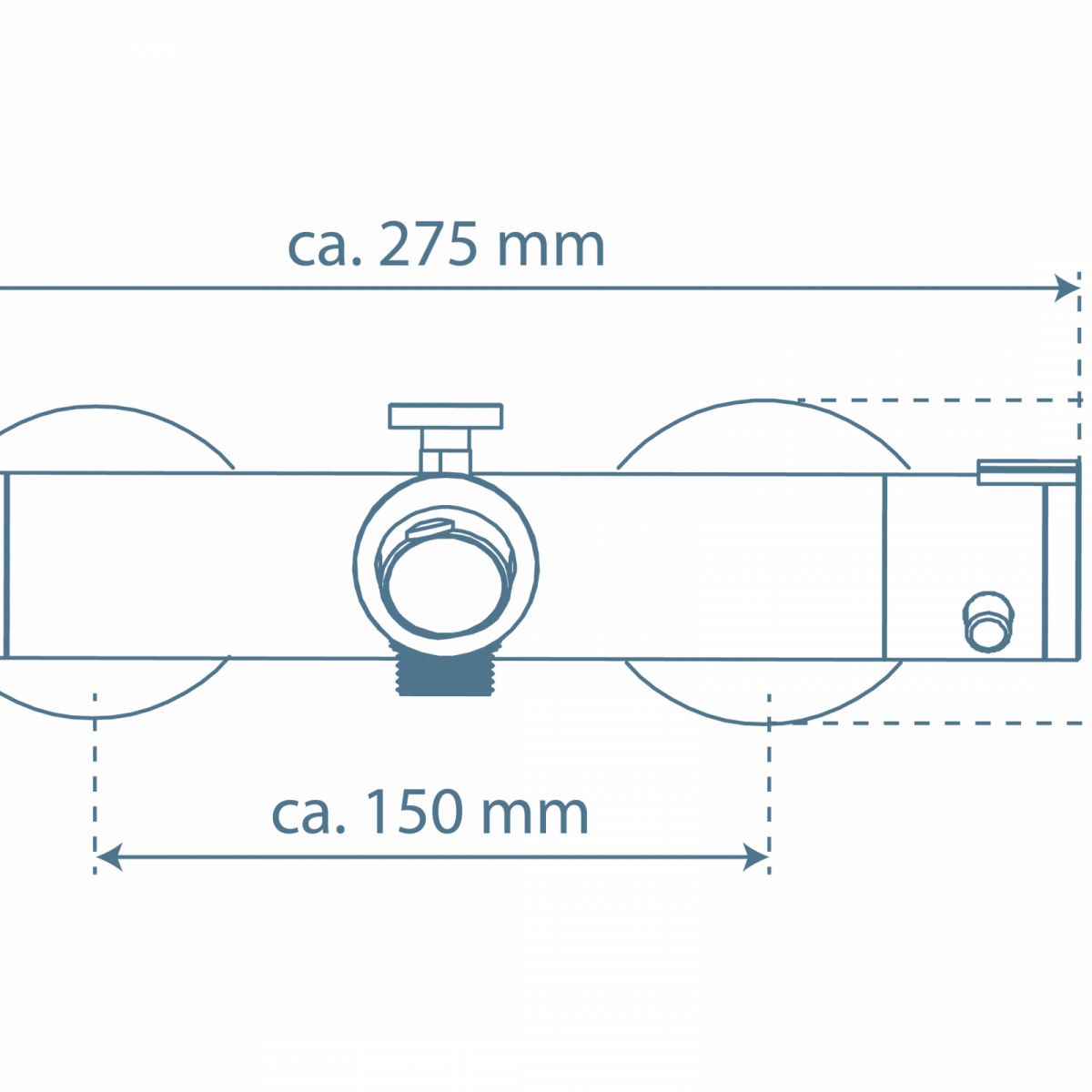 LONDON Thermostat Wannenfüllarmatur, Chrom