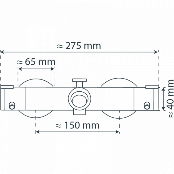 LONDON Thermostat Wannenfüllarmatur, Chrom