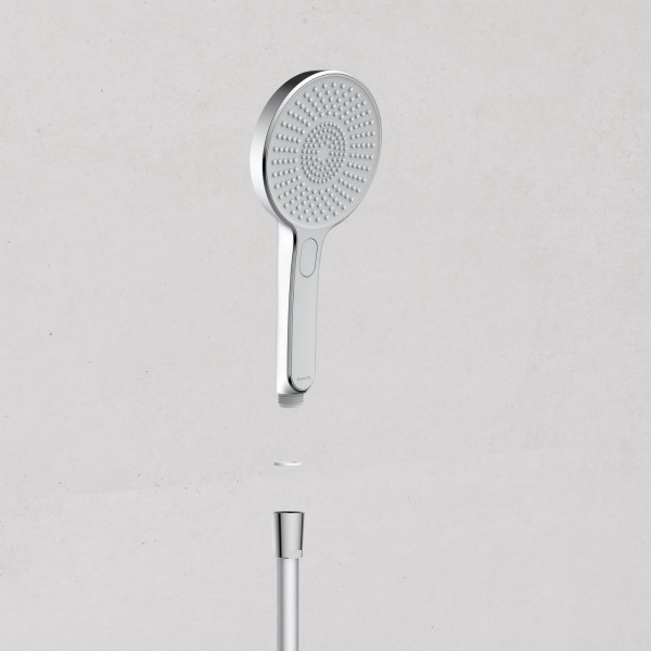 KARIBIK Stangenbrause-Set, Chrom/Hellgrau