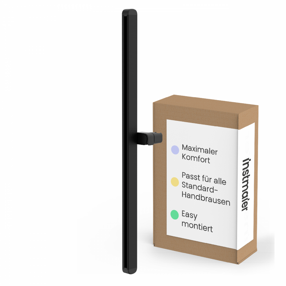 Duschstange Cleo, in Schwarz matt mit verstellbarer Brausehalterung