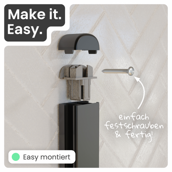 Duschstange Cleo, in Schwarz matt mit verstellbarer Brausehalterung