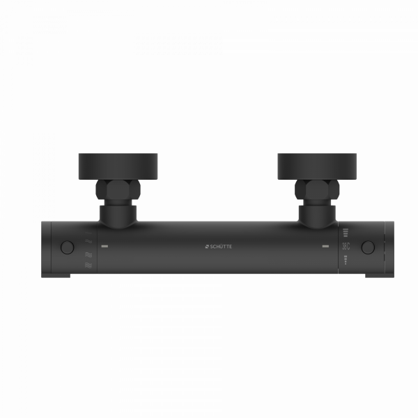 LONDON Thermostat Duscharmatur, Schwarz matt