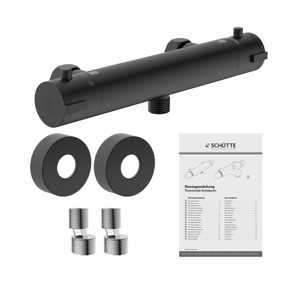 LONDON Thermostat Duscharmatur, Schwarz matt