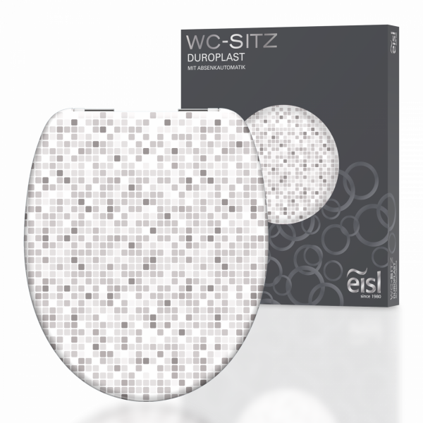 Duroplast WC-Sitz MOSAIK GRAU, mit Absenkautomatik