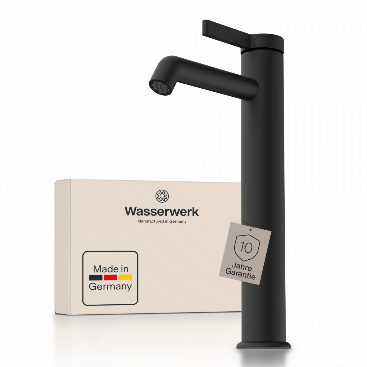 WT 11 XL in Schwarz, Waschtischarmatur für Aufsatzwaschbecken