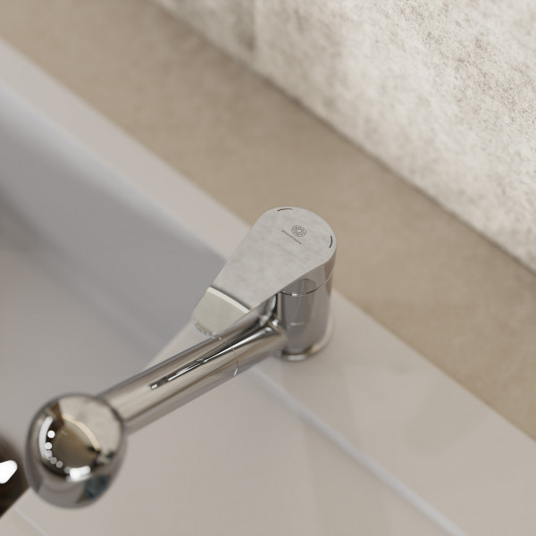 WK 7 in Chrom, K&uuml;chenarmatur mit herausziehbarer Brause