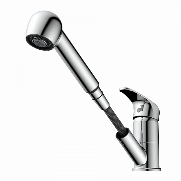 WK 7 in Chrom, K&uuml;chenarmatur mit herausziehbarer Brause