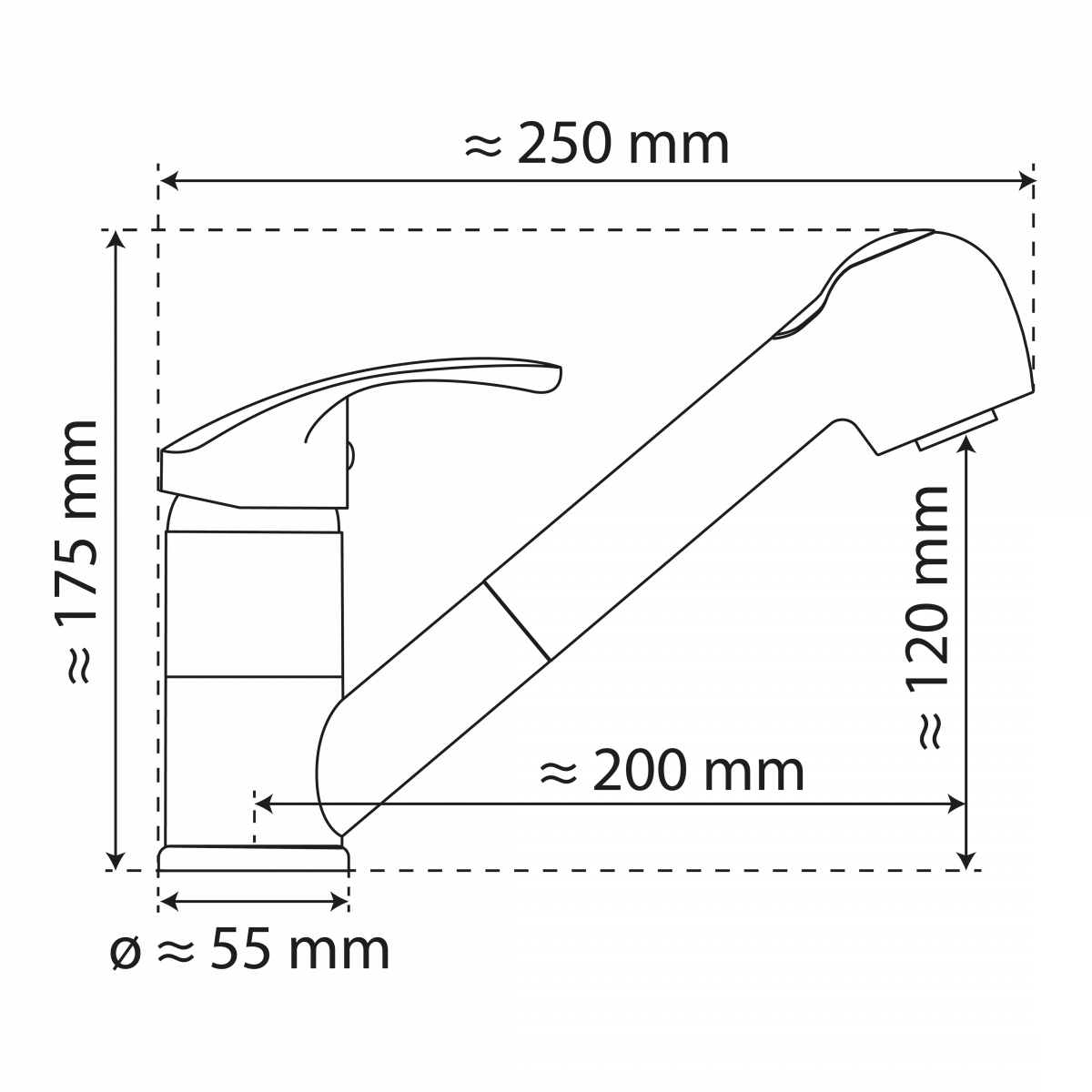 WK 7 in Chrom, Küchenarmatur mit herausziehbarer Brause