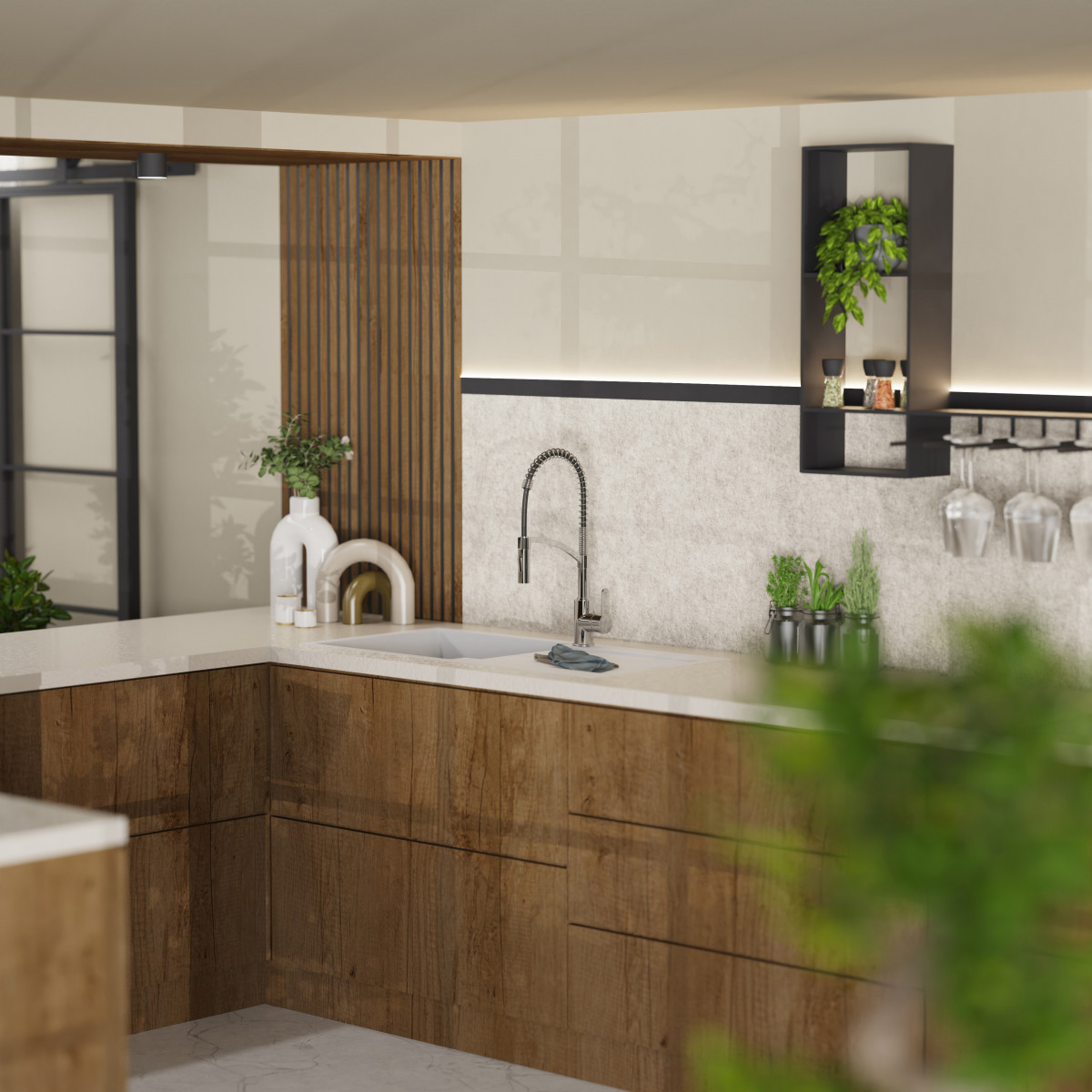 WK 3 in Chrom, Küchenarmatur mit innovativem Spiralfeder-Design