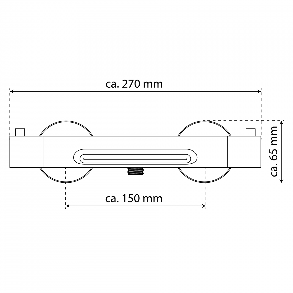 Badewannenarmatur CARNEO, Sicherheitssperre bei 38°C, Chrom