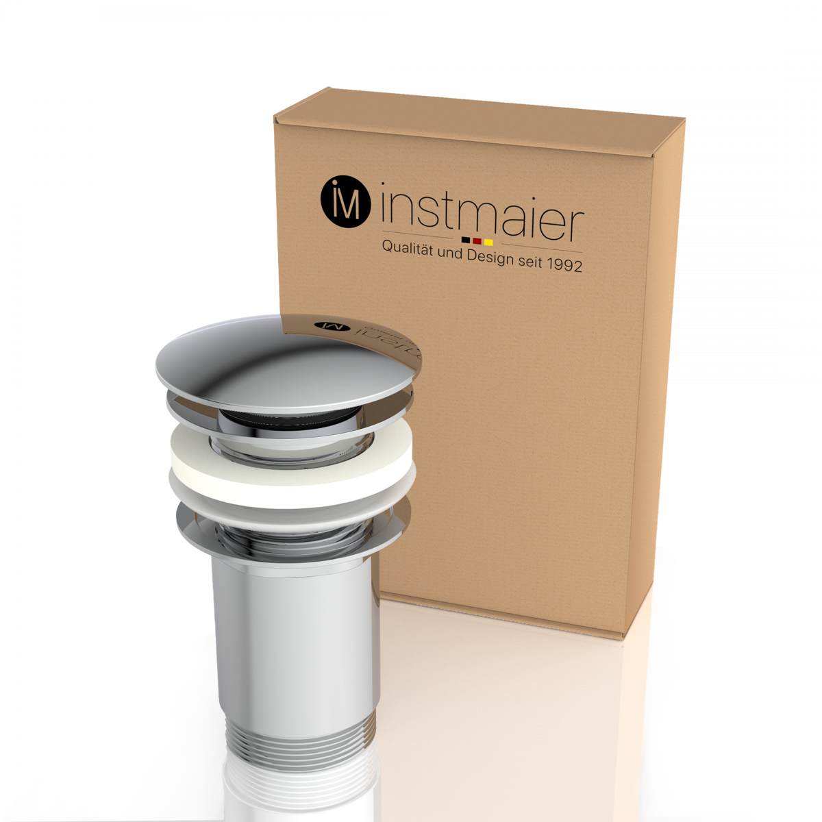 Ablaufgarnitur Chrom E1 mit Überlauf | instmaier