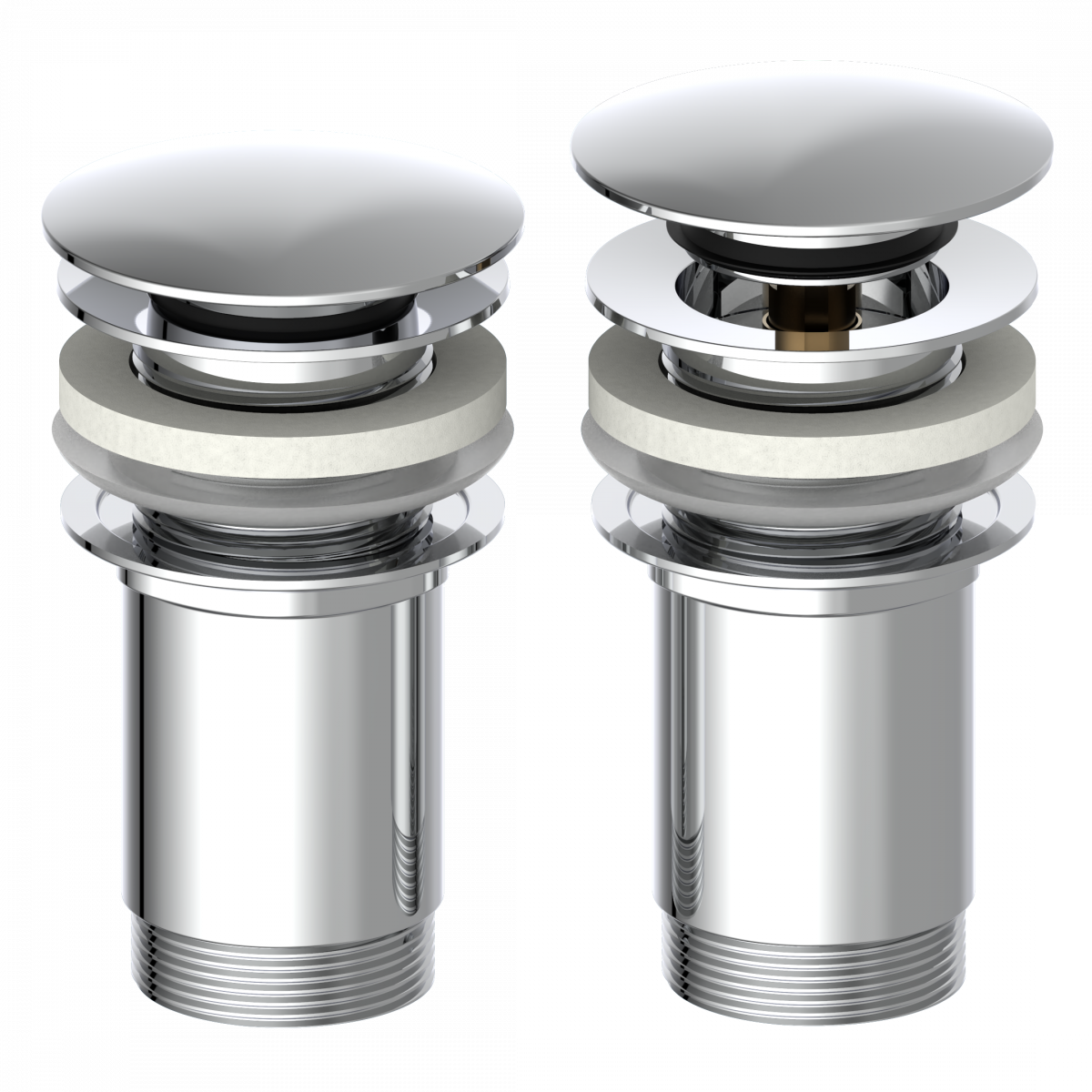 Ablaufgarnitur Chrom E1 mit Überlauf | instmaier