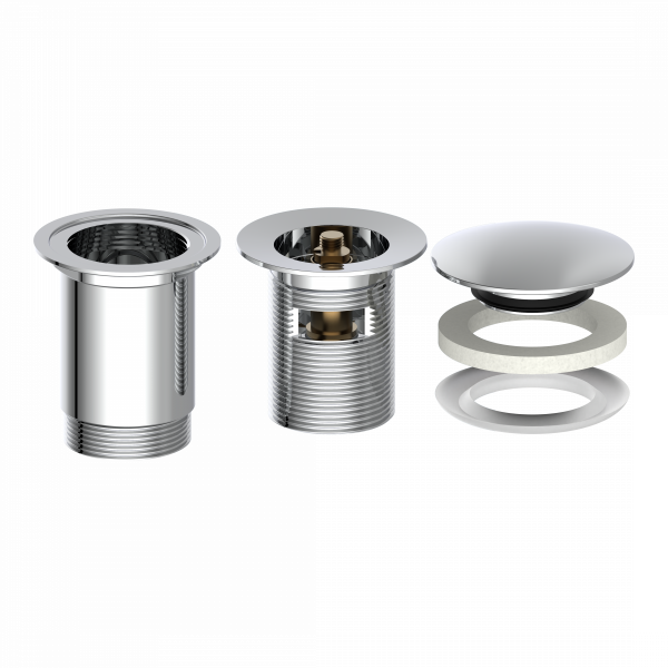 Ablaufgarnitur Chrom E1 mit &Uuml;berlauf | instmaier