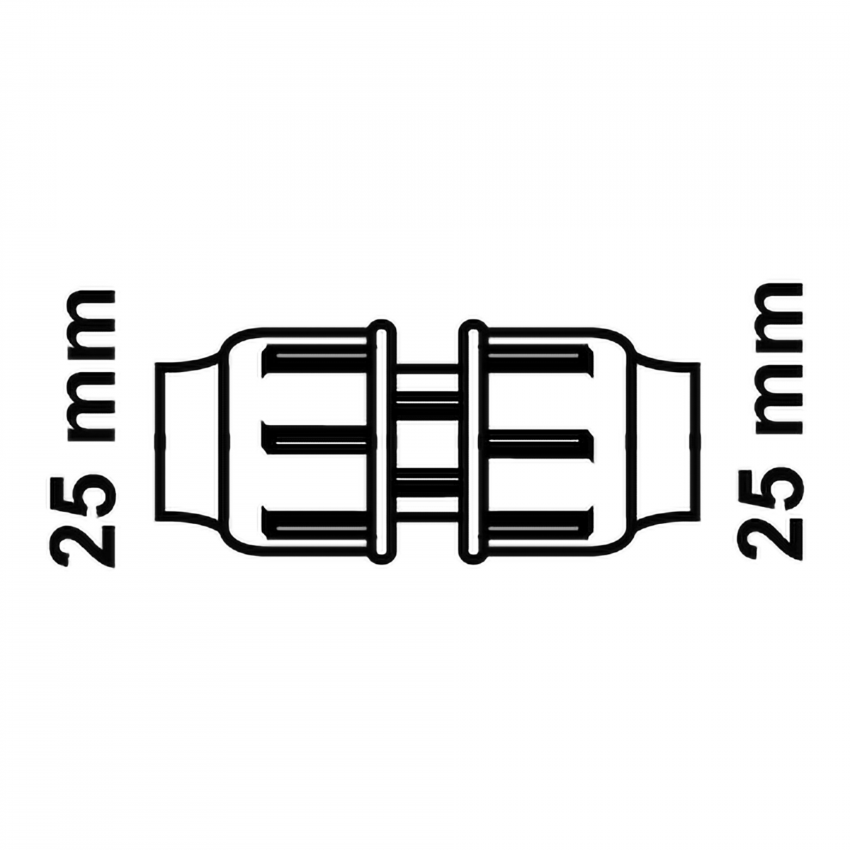 Verbindungsstück, 25 mm, Klemmfitting für HDPE