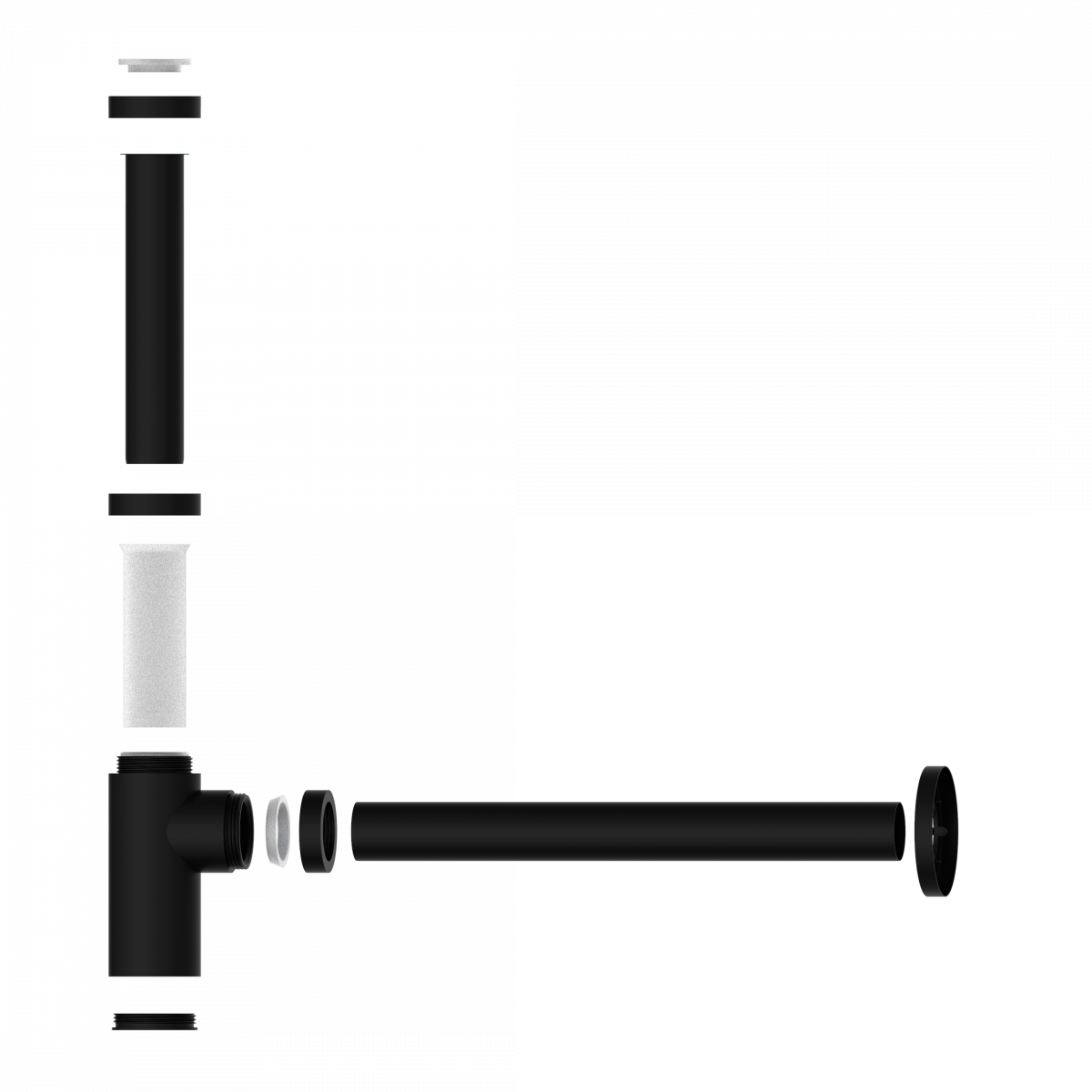 Design-Flaschensiphon, Schwarz, 1 1/4" x 32 mm"