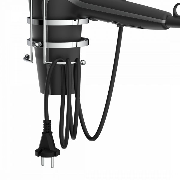 Haartrockner-Halter, zum Kleben oder Schrauben, chrom