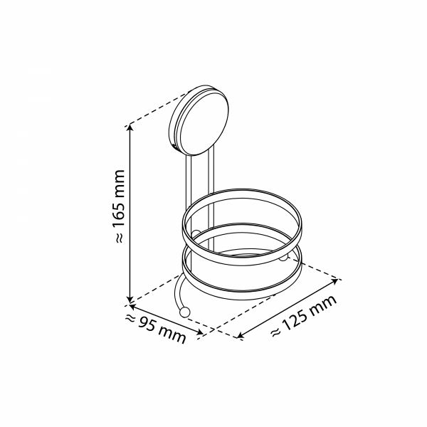 Haartrockner-Halter, zum Kleben oder Schrauben, chrom