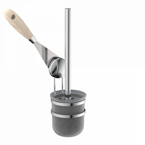 Klobürste, Wand-WC Bürstenhalter, chrom, Toilettenbürste zum Kleben oder Schrauben