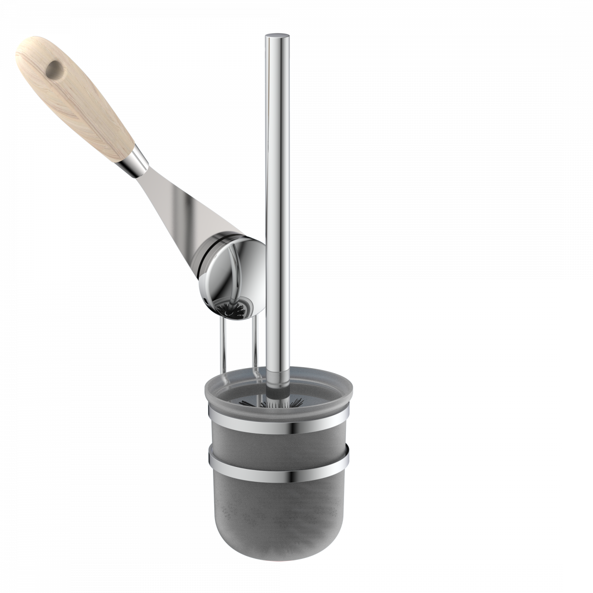 Klobürste, Wand-WC Bürstenhalter, chrom, Toilettenbürste zum Kleben oder Schrauben
