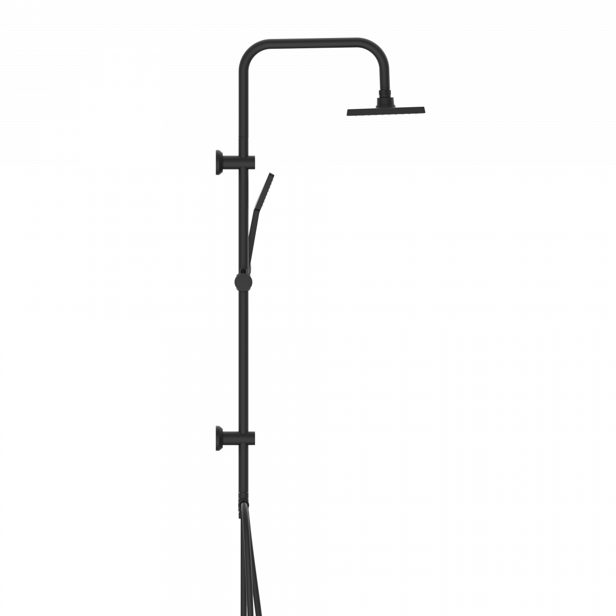 Überkopf-Brauseset EASY ENERGY, Regendusche, großer Duschkopf, Schwarz