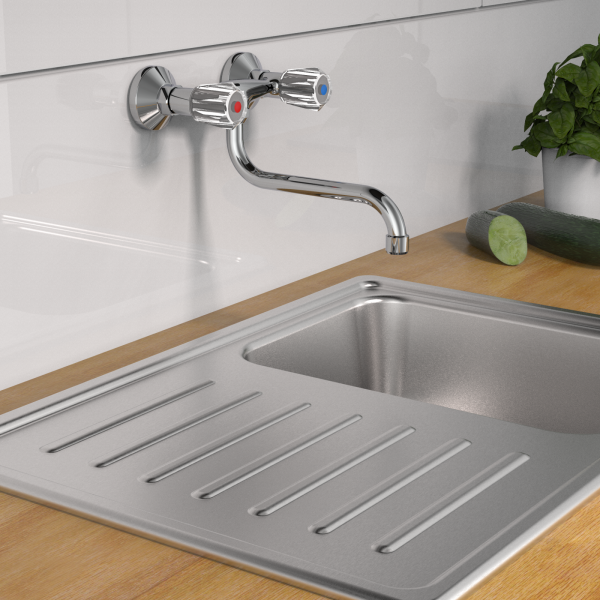 BRILLANT Wand-Sp&uuml;ltischarmatur, Chrom