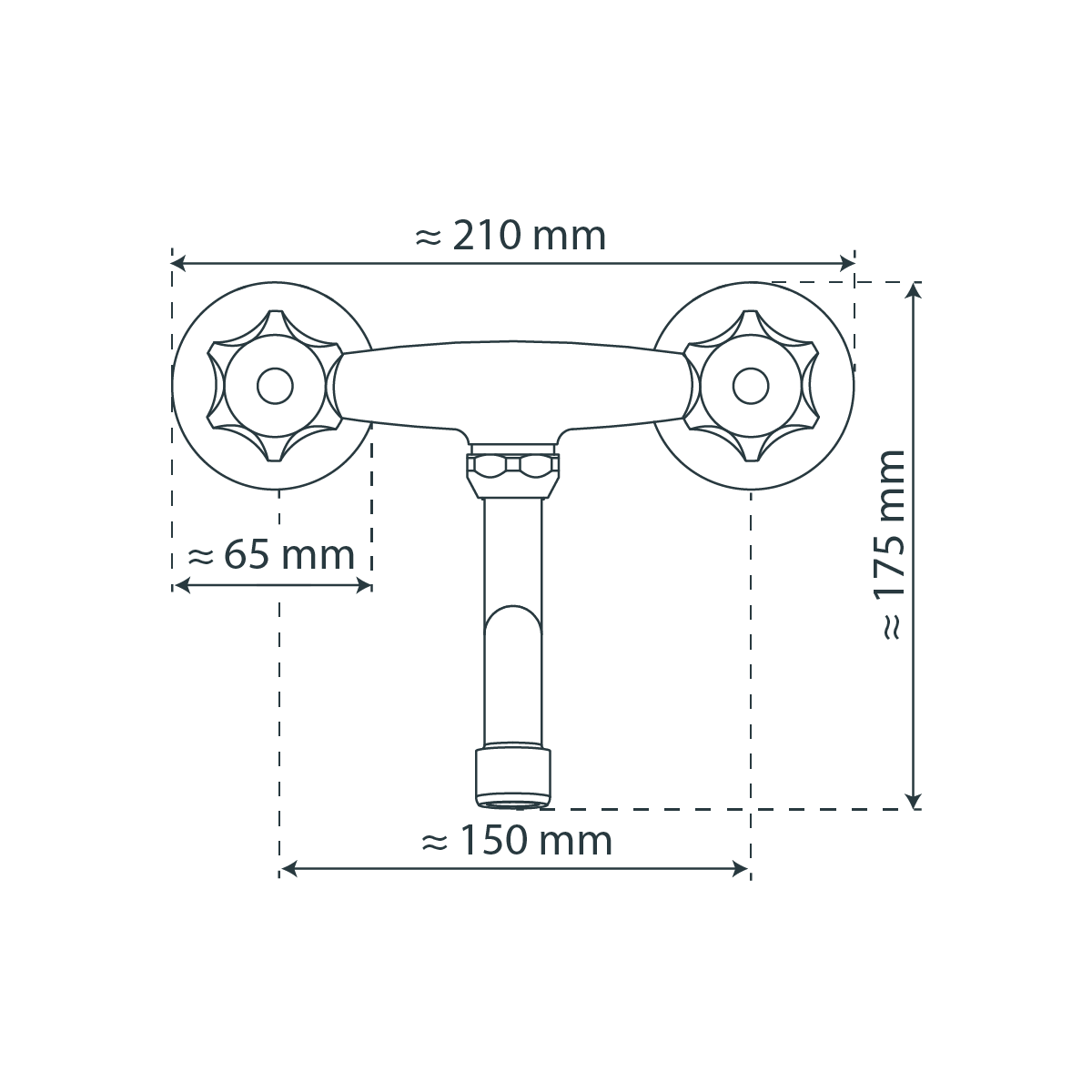 BRILLANT Wand-Spültischarmatur, Chrom