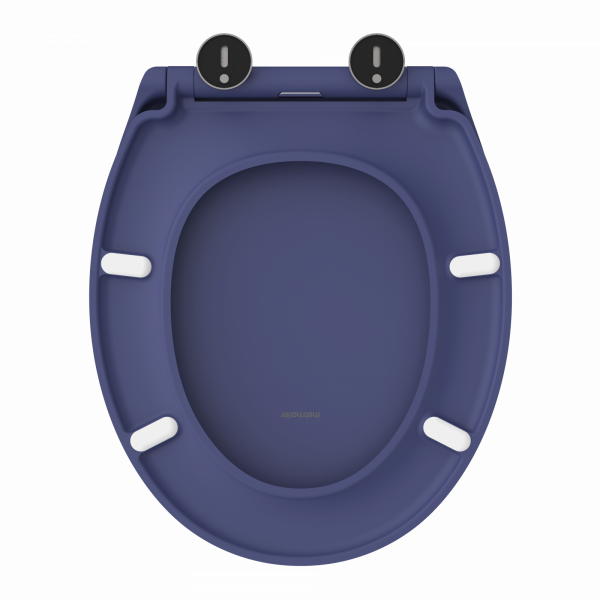 WC-Sitz Helma, in Indigo mit Absenkautomatik und Schnellverschluss, O-Form