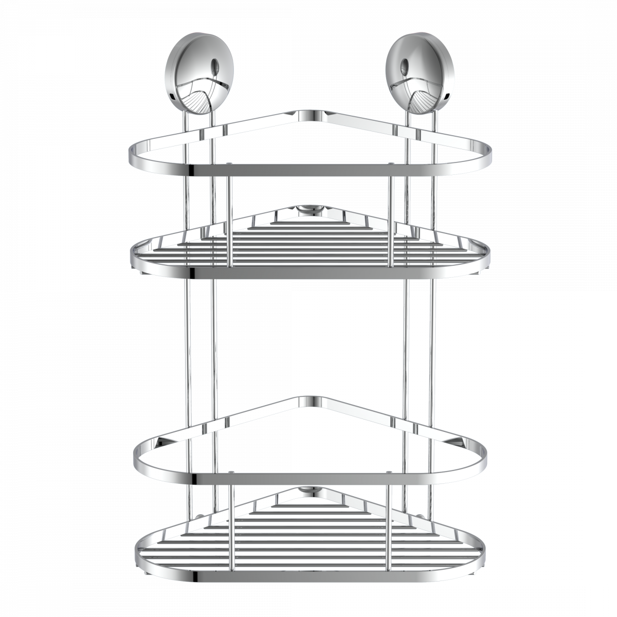 Dusch-Eckablage 2 Etagen, chrom, zum Kleben oder Schrauben