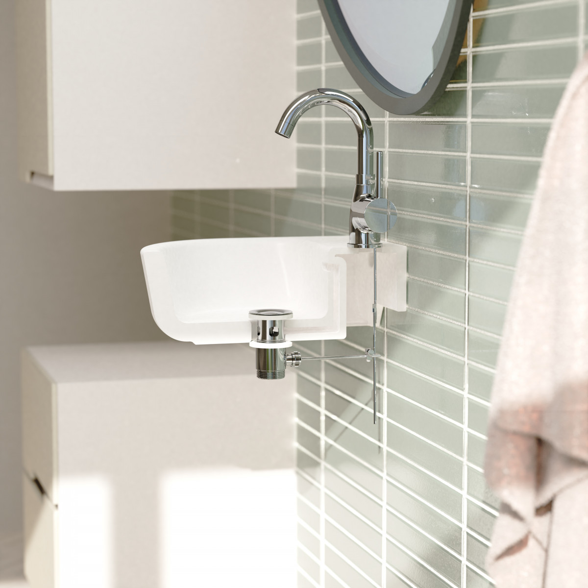 Exzentergarnitur, Chrom, 1 1/4