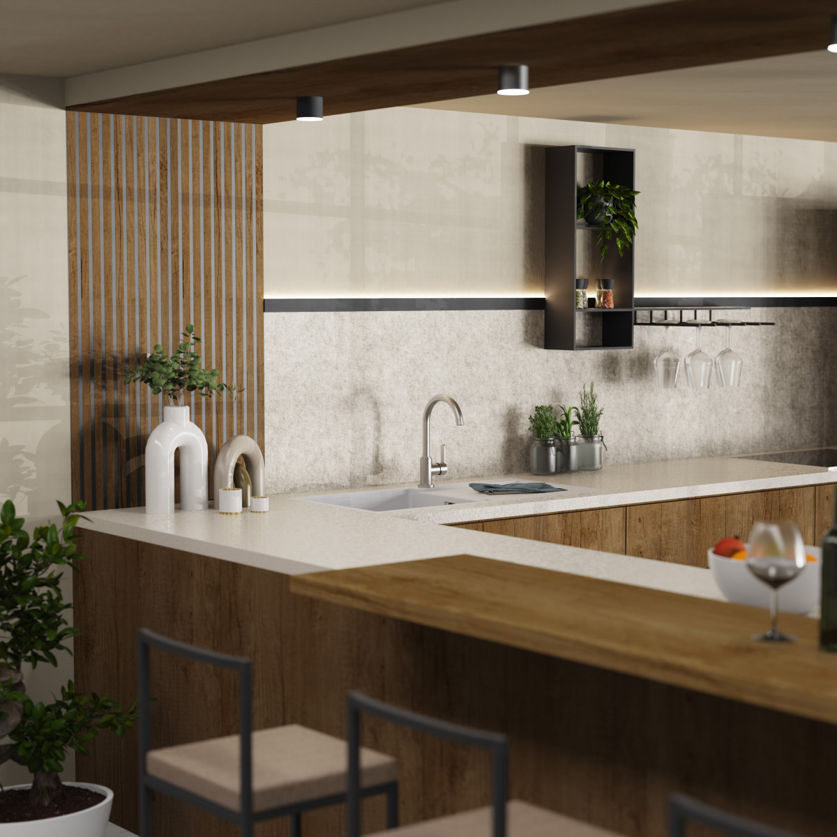 WK 5 in Edelstahloptik, Küchenarmatur mit klassischem Rundbogenauslauf