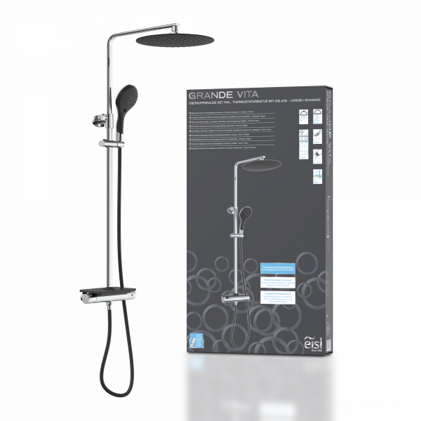 &Uuml;berkopf-Brauseset GRANDE VITA, Schwarz