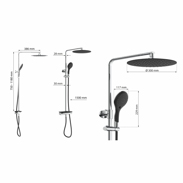 &Uuml;berkopf-Brauseset GRANDE VITA, Schwarz