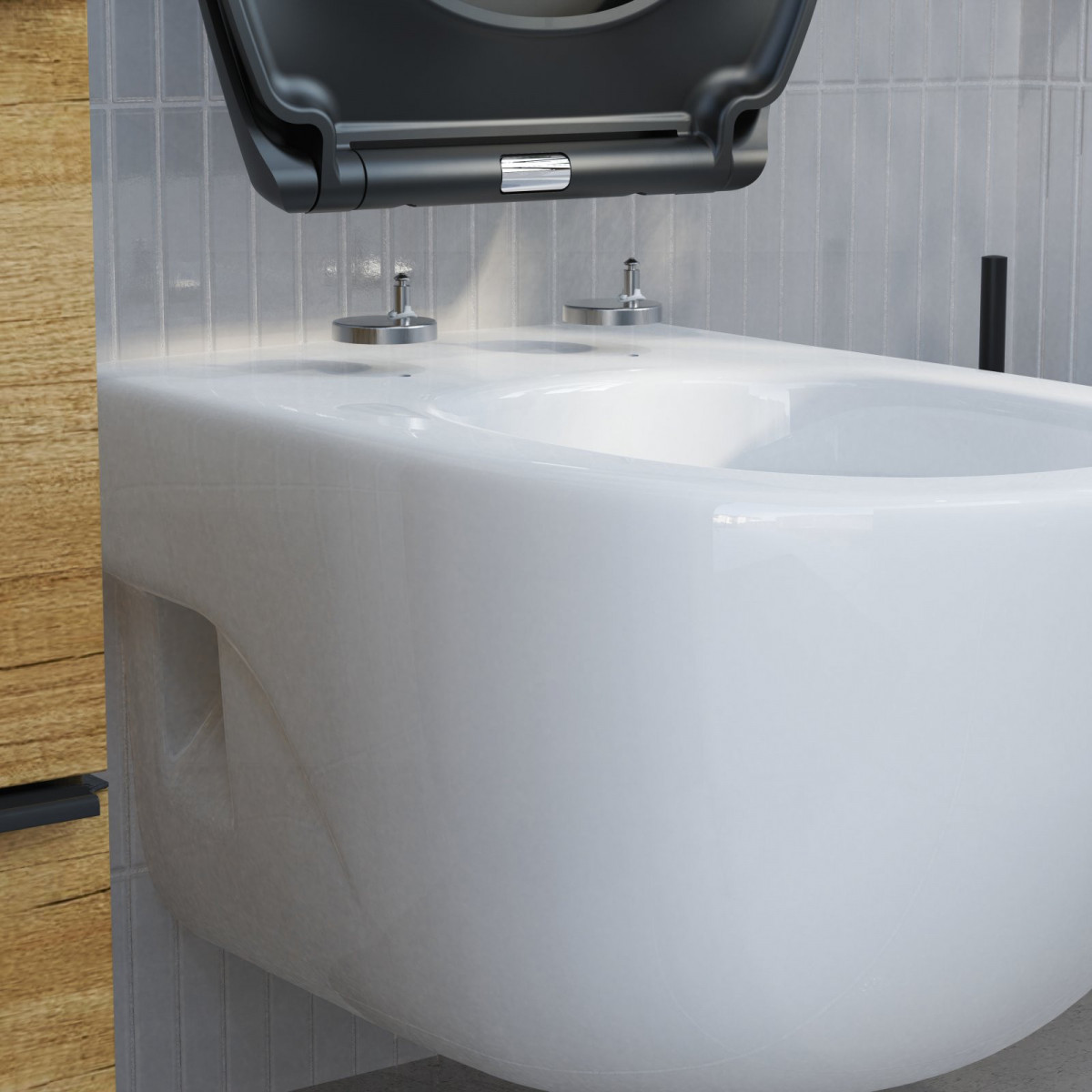 WC-Sitz BLACK TÜV geprüft in O-Form