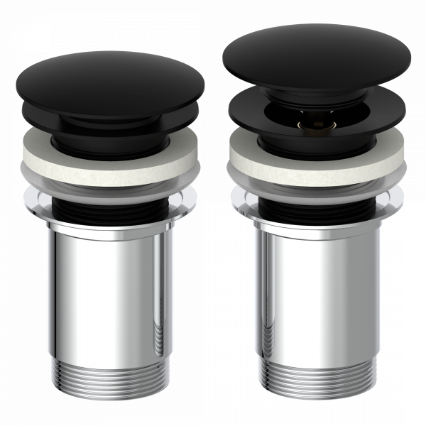 Ablaufventil ohne &Uuml;berlauf E4, Schwarz